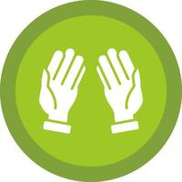 Praying Glyph Due Circle Icon Design vector