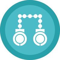 Hand Cuffs Line Shadow Circle Icon Design vector