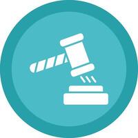 Gavel Line Shadow Circle Icon Design vector