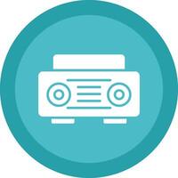 Radio Glyph Due Circle Icon Design vector