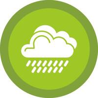 Rain Glyph Due Circle Icon Design vector