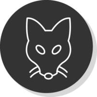 Fox Glyph Due Circle Icon Design vector