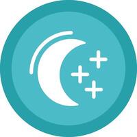 Moon Glyph Due Circle Icon Design vector