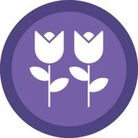 Flowers Glyph Due Circle Icon Design vector