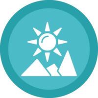 Sun Glyph Due Circle Icon Design vector