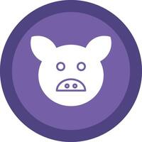Pig Glyph Due Circle Icon Design vector