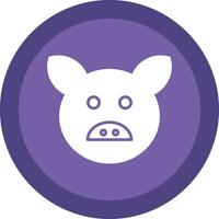 Pig Glyph Due Circle Icon Design vector