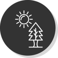 Sun Glyph Due Circle Icon Design vector