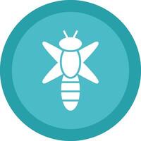 Dragonfly Glyph Due Circle Icon Design vector