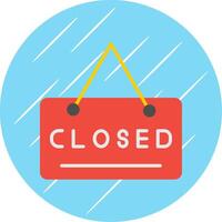 Closed Sign Flat Circle Icon Design vector