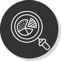 Graph Line Shadow Circle Icon Design vector