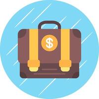 Suitcase Flat Circle Icon Design vector