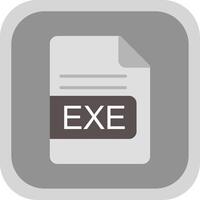 EXE File Format Flat round corner Icon Design vector