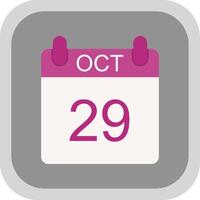 October Flat round corner Icon Design vector