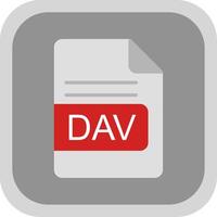 DAV File Format Flat round corner Icon Design vector