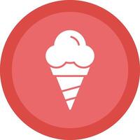 Cone Ice Cream Glyph Due Circle Icon Design vector