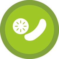 Cucumber Glyph Due Circle Icon Design vector