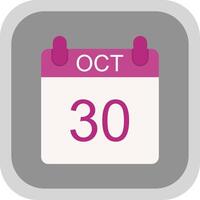 October Flat round corner Icon Design vector