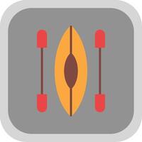 Kayak Flat round corner Icon Design vector