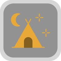 Camping Flat round corner Icon Design vector