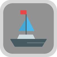 Yatch Flat round corner Icon Design vector