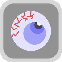 Scary Eyeball Flat round corner Icon Design vector