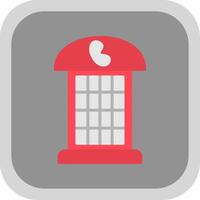 Phone Booth Flat round corner Icon Design vector