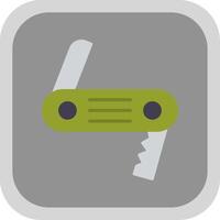 suizo Ejército cuchillo plano redondo esquina icono diseño vector