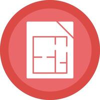 Floor Plans Glyph Due Circle Icon Design vector