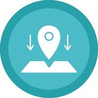 Locations Glyph Due Circle Icon Design vector