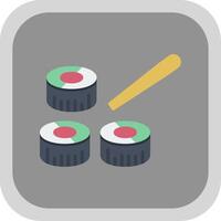 Sushi Flat round corner Icon Design vector