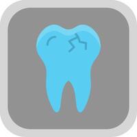 Broken Tooth Flat round corner Icon Design vector