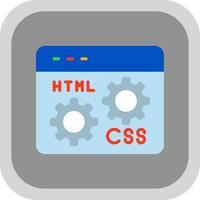Web Development Flat round corner Icon Design vector