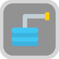 Water Hose Flat round corner Icon Design vector