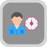 Working Hours Flat round corner Icon Design vector