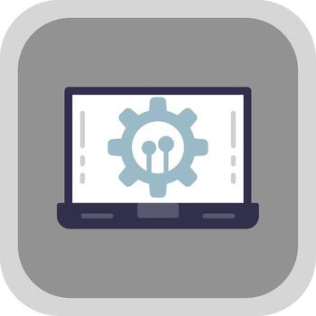 Software Development Flat round corner Icon Design vector