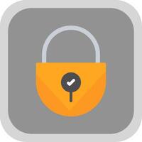 Lock Flat round corner Icon Design vector