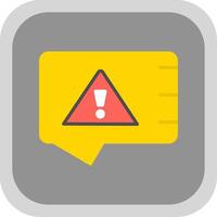 Alert Flat round corner Icon Design vector