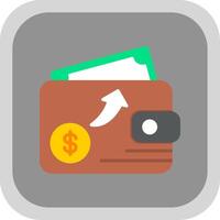 Wallet Flat round corner Icon Design vector