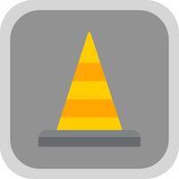 Traffic Cone Flat round corner Icon Design vector