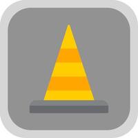 Traffic Cone Flat round corner Icon Design vector