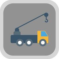 Crane Truck Flat round corner Icon Design vector