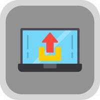 Upload Flat round corner Icon Design vector