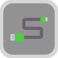 Usb Cable Flat round corner Icon Design vector