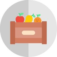 Fruta caja plano escala icono diseño vector