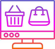 OnLine Circle Multi Circle Shopping Line Gradient Icon Design vector