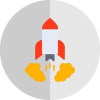 Rocket Launch Flat Scale Icon Design vector