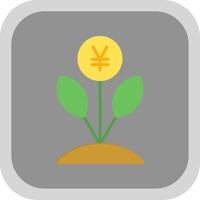 Chinese Money Plant Flat round corner Icon Design vector