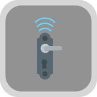 Door Lock Flat round corner Icon Design vector