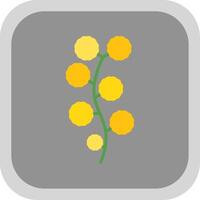 Wattle Flat round corner Icon Design vector